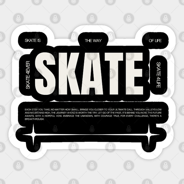 Skateboard Typhography streetwear gift Sticker by Estrella Design